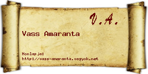Vass Amaranta névjegykártya